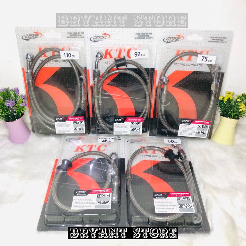 SELANG REM KTC RACING ORIGINAL 45CM 60CM 75CM 92CM 110CM UNTUK DEPAN DAN BELAKANG SEMUA MOTOR UNIVERSAL 45 60 75 92 110 CM