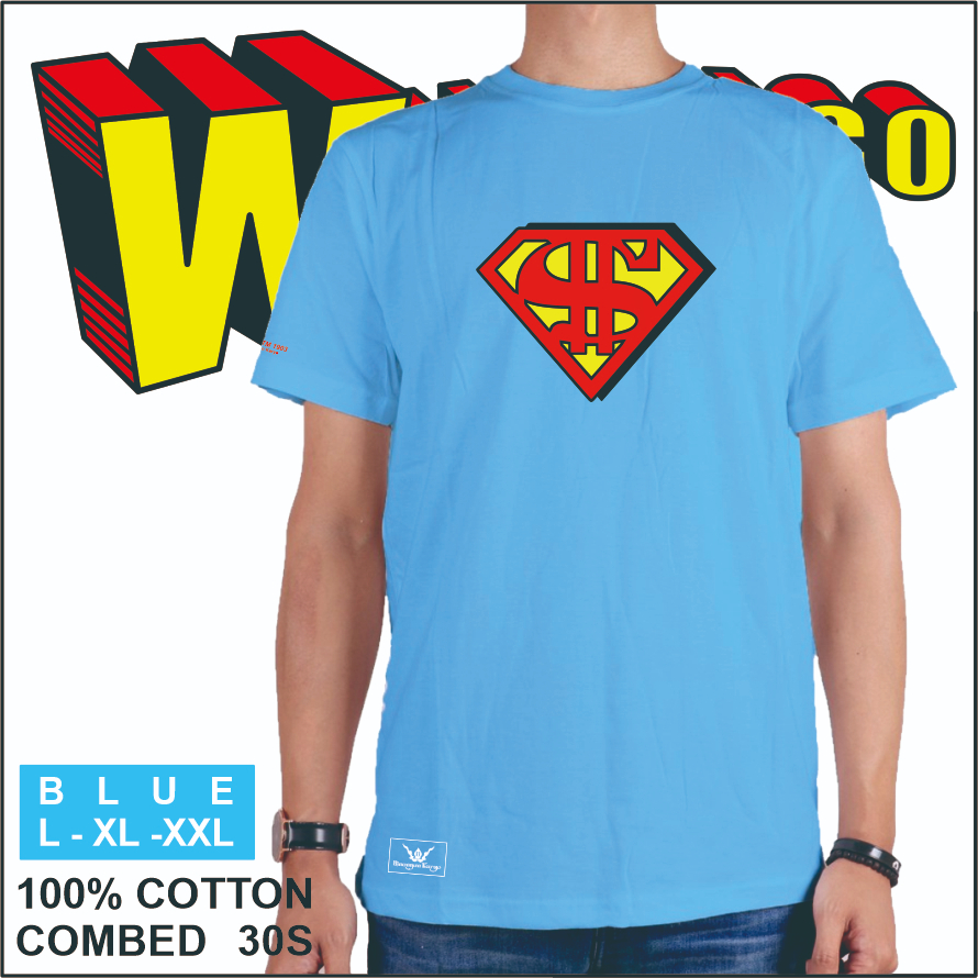 Kaos SH Winongo/Kaos plesetan logo superman - Winongo/Kaos PSHW-TM #BIN1003