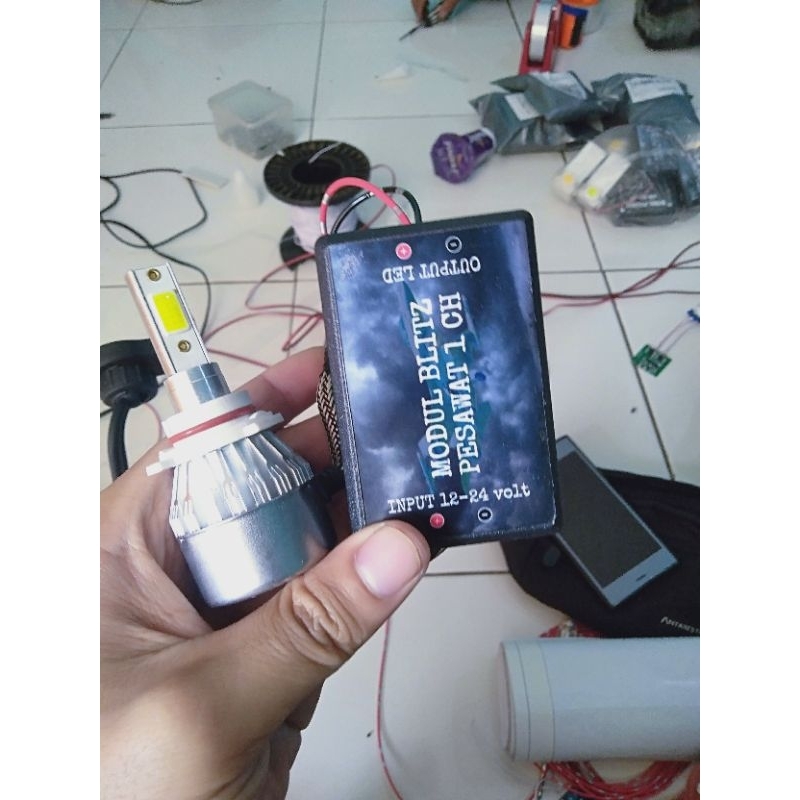 MODUL BLITZ PESAWAT+ LAMPU C6 12/24 VOLT TANPA TOPLES