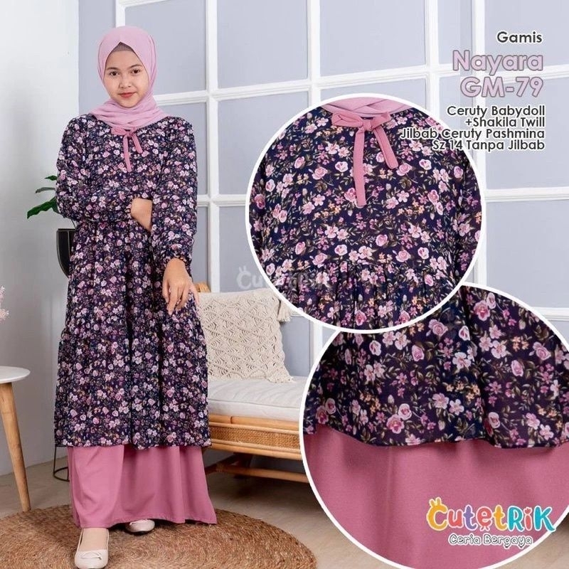 Gamis Yarra cutetrik/gamis anak perempuan/gamis anak simple