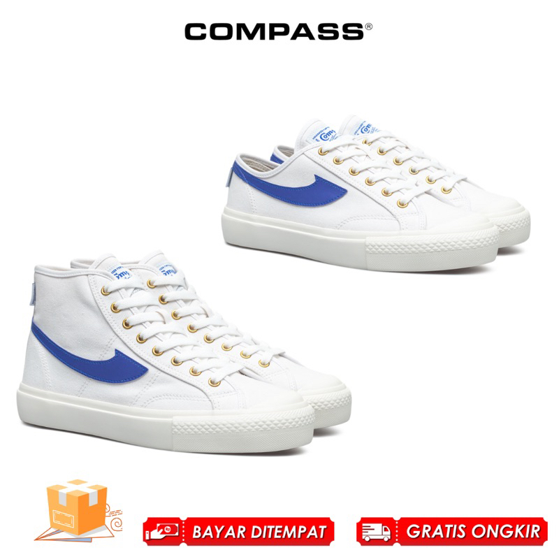 [ORIGINAL] COMPASS GAZELLE  WHITE BLUE LOW / HIGH