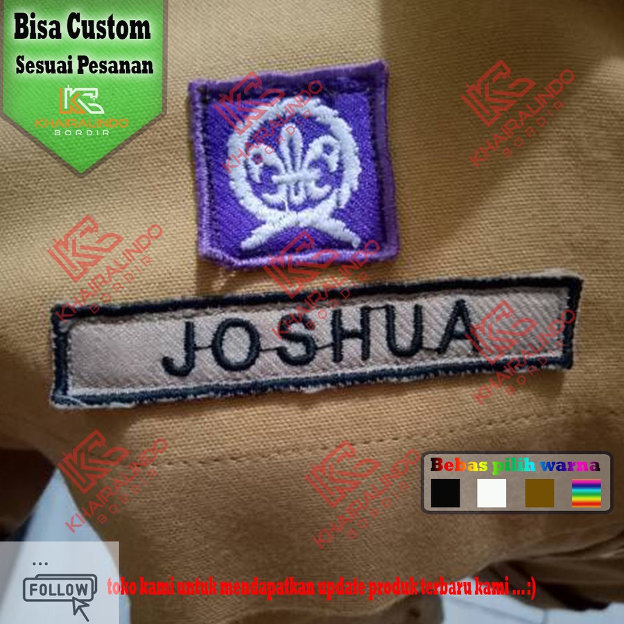 nama pramuka / atribut pramuka / badge emblem sekolah