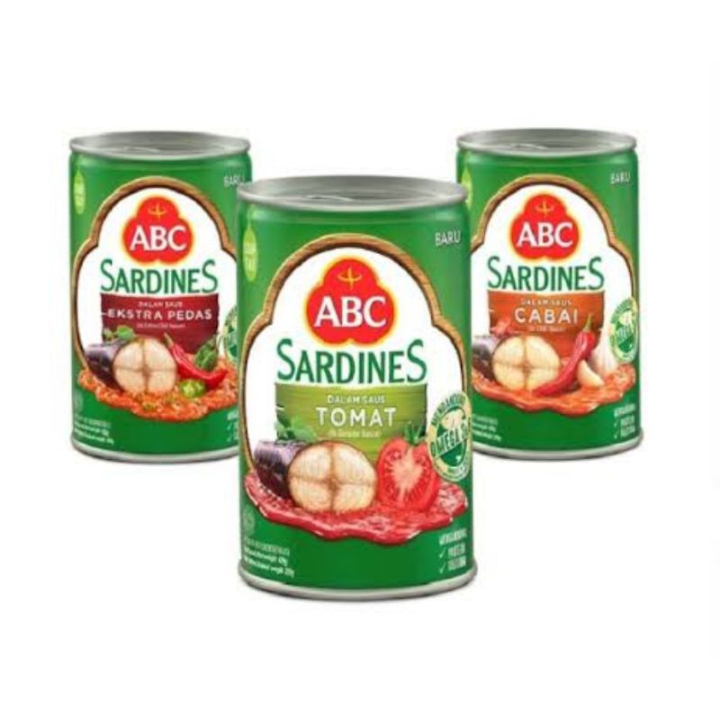 

ABC SARDEN 155gr / SARDEN ABC KALENG / ABC SARDINES / SARDEN PEDAS / SARDEN TOMAT