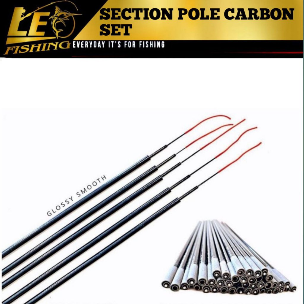 RUAS JORAN TEGEK SECTION POLE CARBON 1-2 -3 SATU SET UJUNG JORAN TEGEK CARBON