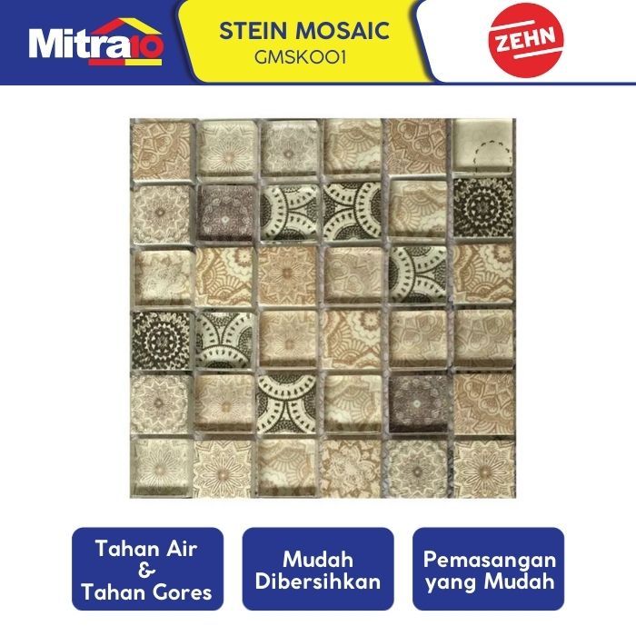 Zehn Keramik Dinding Stein Mosaic GMSK001 30x30 Cm Biru