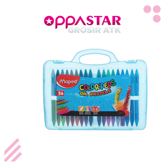 

Crayon Maped Oil Pastel 36 warna kemasan Plastic Box /Box