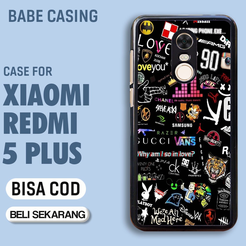 case hp xiaomi redmi 5 plus terbaru gambar aesthetic black hitam streetwear keren lucu casing hp cow