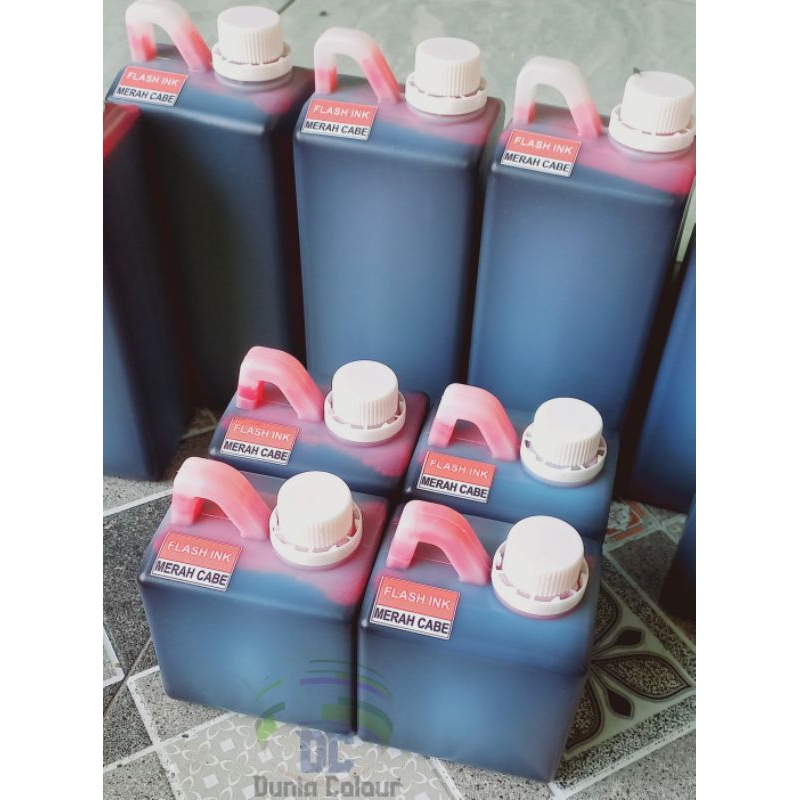

Tinta Stampel Flash warna Merah Cabe kemasan 500ml