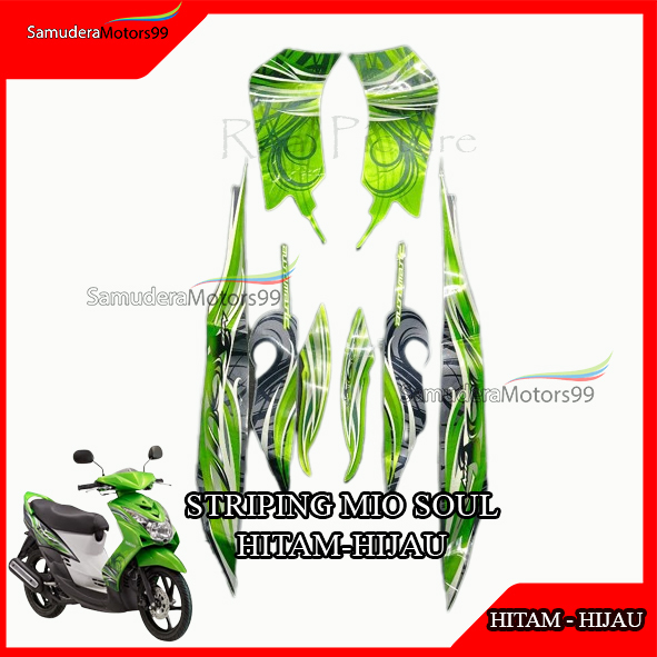 STRIPING STIKER MIO SOUL YAMAHA MIO SOUL 2009-2010 HIJAU HITAM