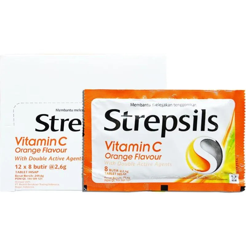 

Strepsils Vitamin C Box 12's Sachet x 8's Tablet / Permen Pelega Tenggorokan