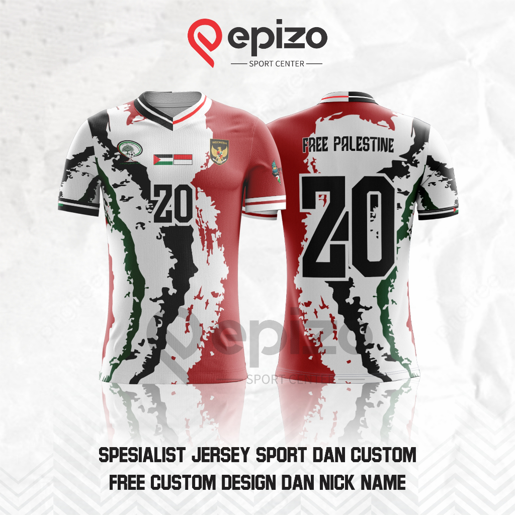 JERSEY Kaos Palestina X Indonesia save palestine special edition Free nickname Termurah