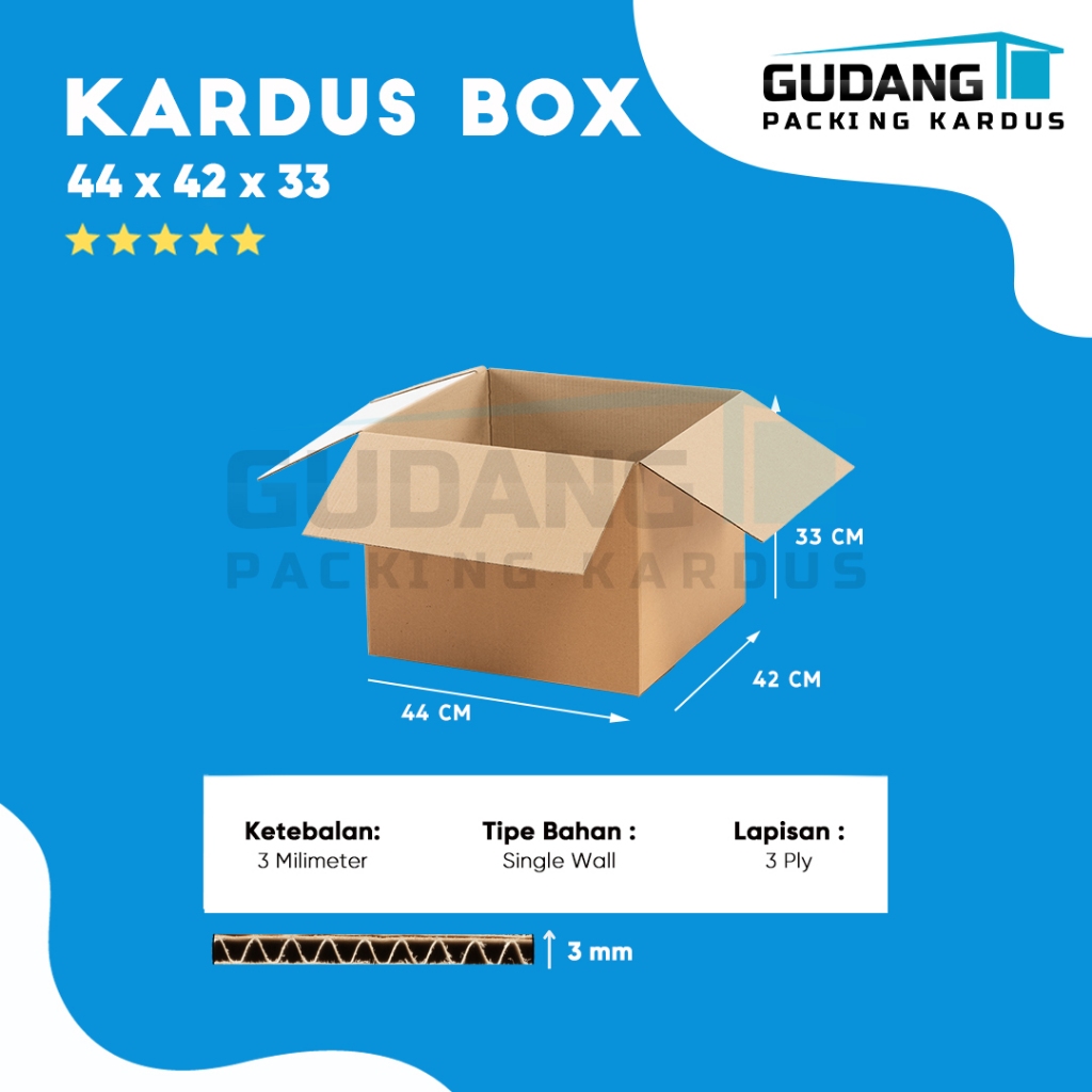 

Packing Kardus Karton Box Pindahan 44cm x 42cm x 33cm Box Polos