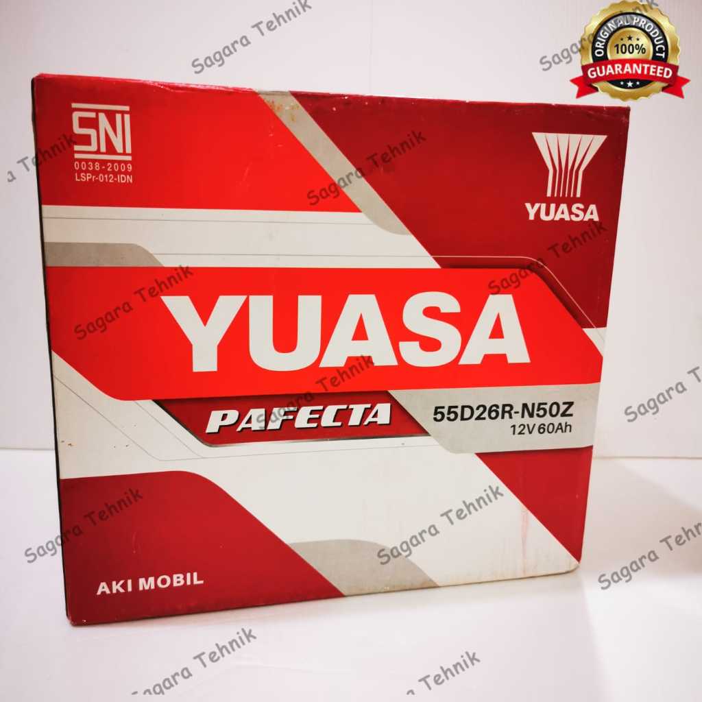 Yuasa Aki Mobil N50Z 60 Ah Ampere Kijang Bensin Peugeot Nisan Serena Terrano ORIGINAL 55D26R