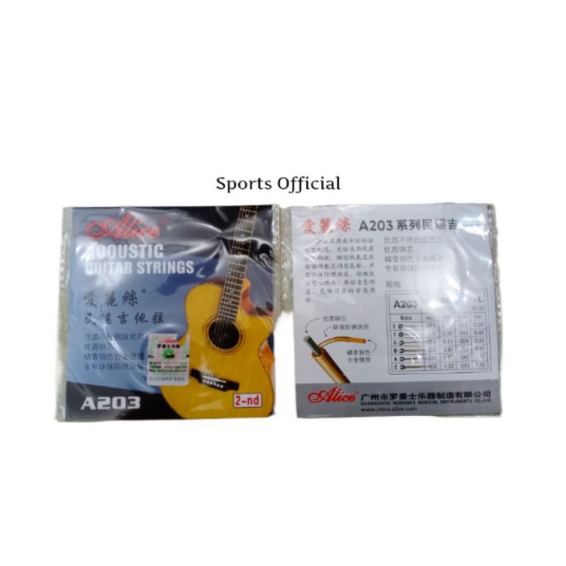 Tali gitar / Senar Gitar Akustik ALICE No 2 ( Harga per1 pcs ) Original