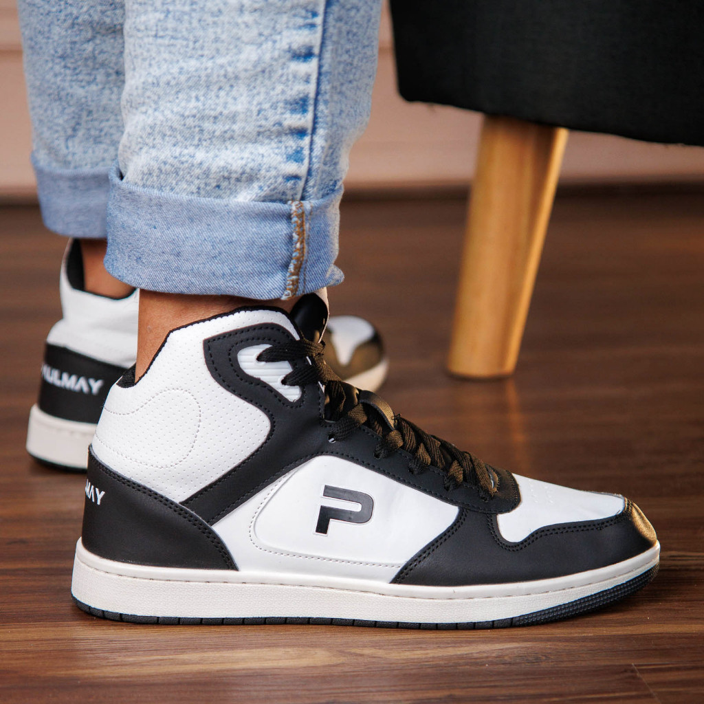 PAULMAY - Sepatu Sneakers Pria Lisbon High - White Black