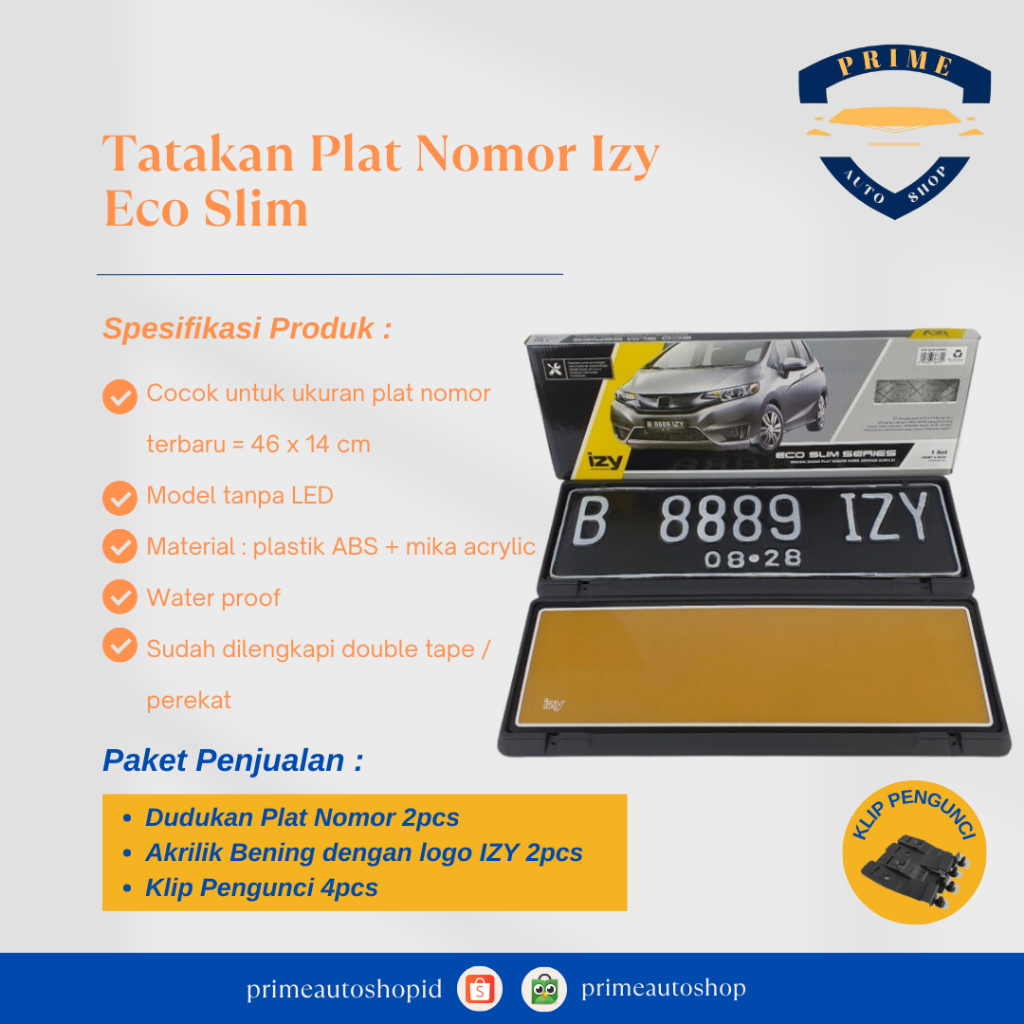 Tatakan Plat Nomor Izy Eco Slim / Tempat Plat Nomor Mika Izy Eco Slim