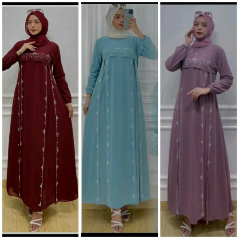 Gamis ceruty Payet tabur gamis dewasa terbaru by:Yulia hd