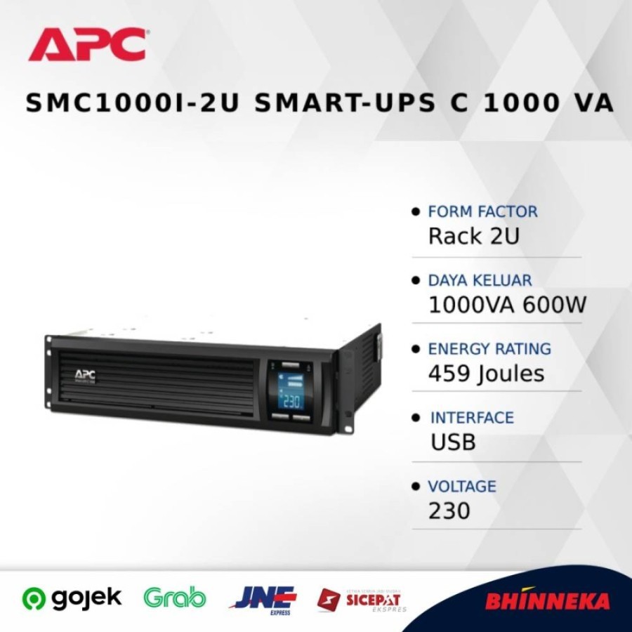 UPS APC  SMC1000I-2U Smart-UPS C 1000 VA LCD RM 2U 230V SmartConnect