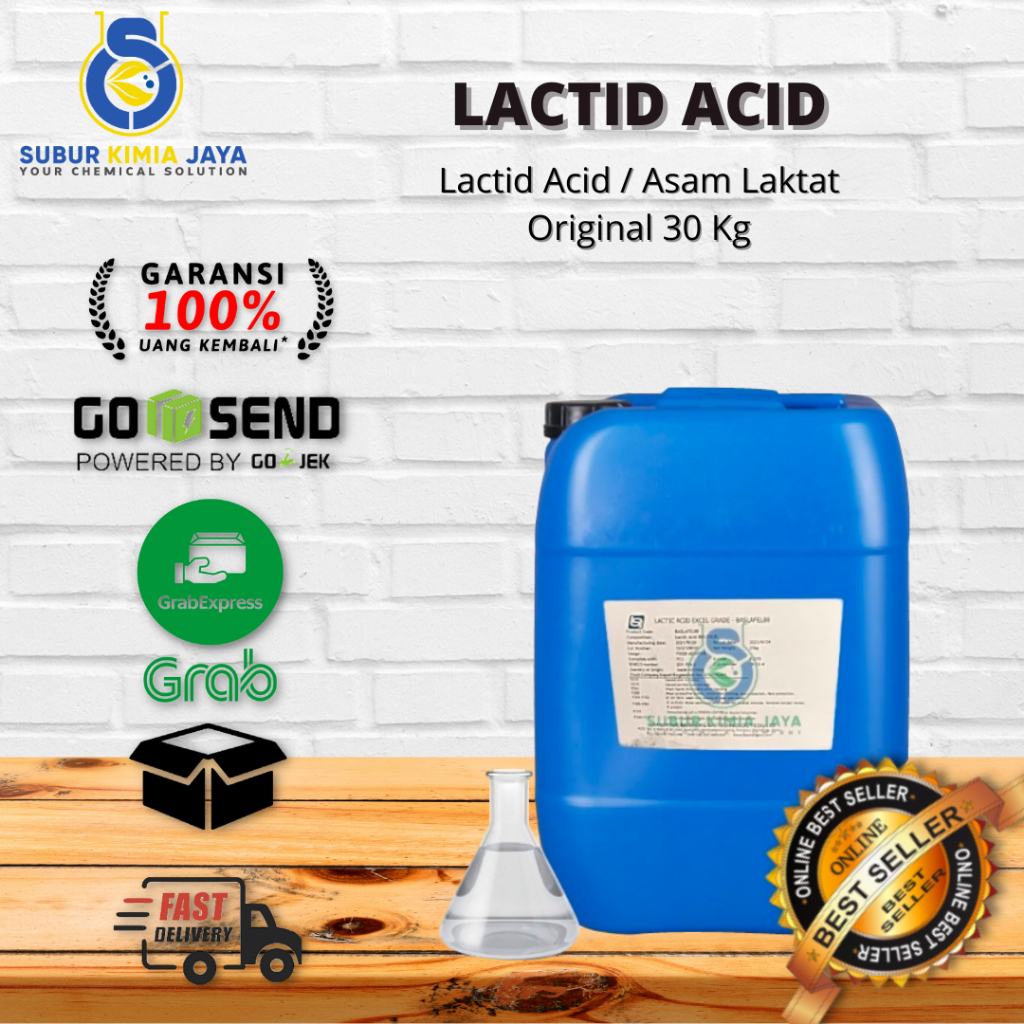 

KHUSUS GOJEK Lactic Acid 88% Food Grade / Asam Laktat 30 Kg 1 Jerigen