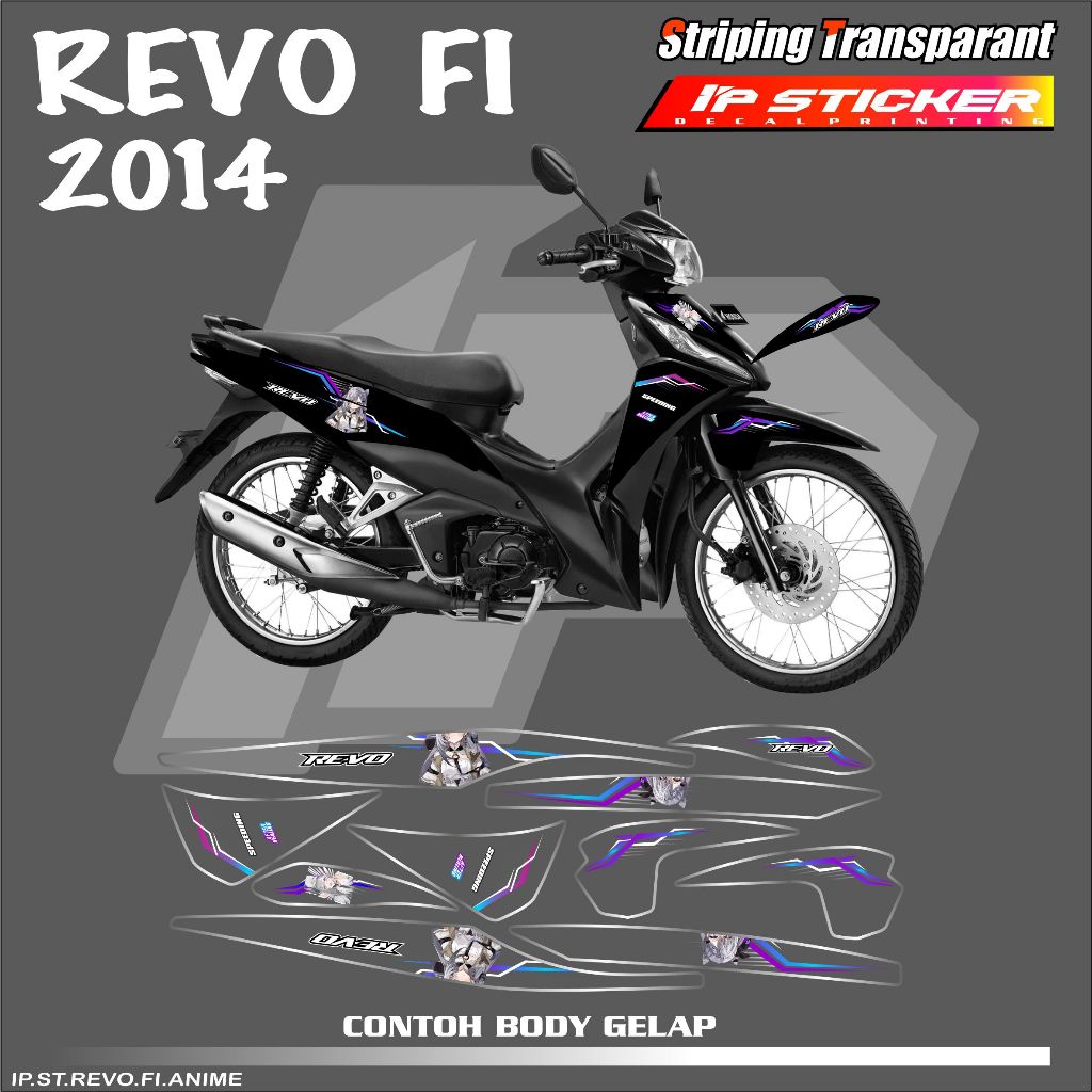 REVO FI (COD) STIKER STRIPING MOTOR HONDA REVO FI - STIKER LIST GRAFIK SIMPLE WARNA VARIASI DESAIN R