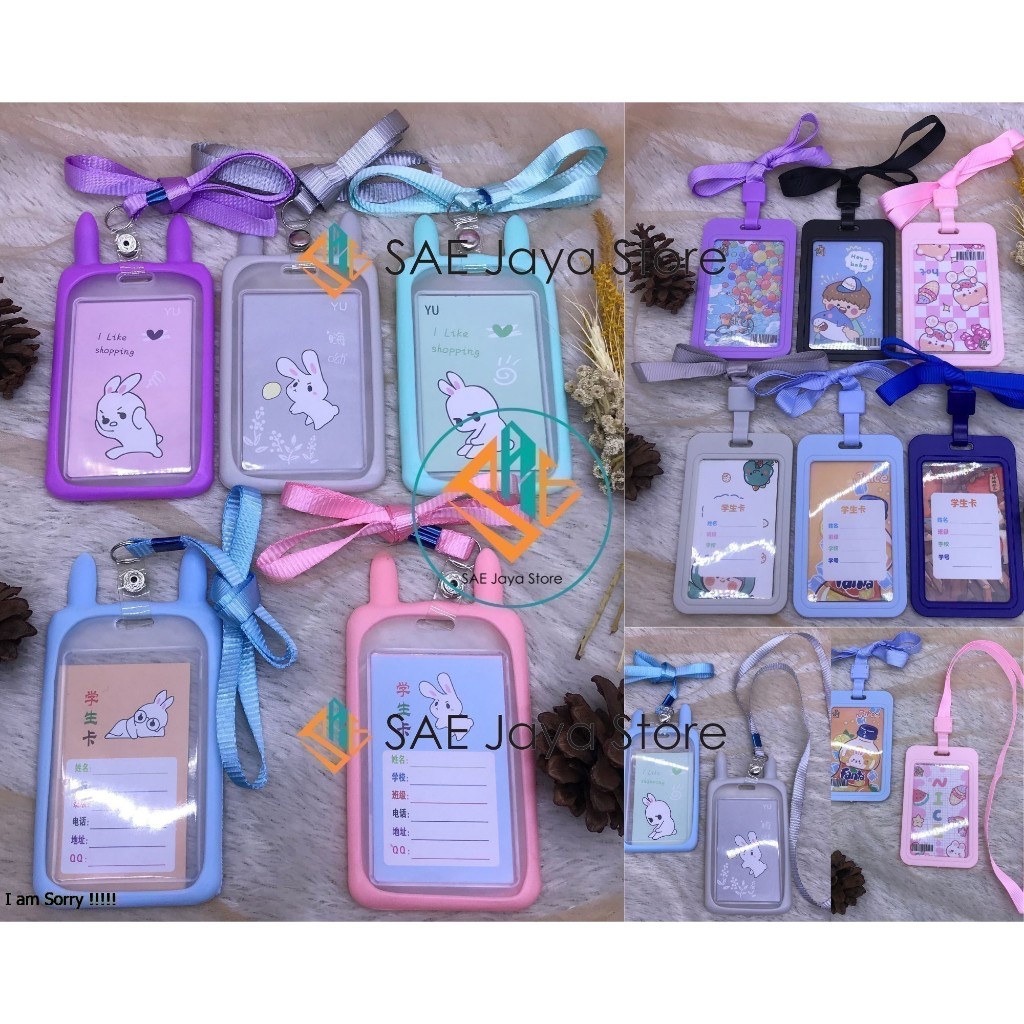 

SAE - TALI ID CARD NAME TAG PLASTIK BAHAN SILIKON KARAKTER KELINCI PANDA DAN POLOS / TALI ID CARD NAMA KELINCI PANDA / ID CARD PANITIA / NAME TAG POLOS / ID CARD HOLDER