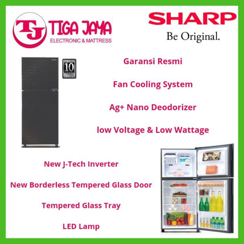 SHARP SJ246XIMK KULKAS 2 PINTU J-TECH INVERTER SERIES 187 LITER SJ 246XI MK SJ-246XI-MK