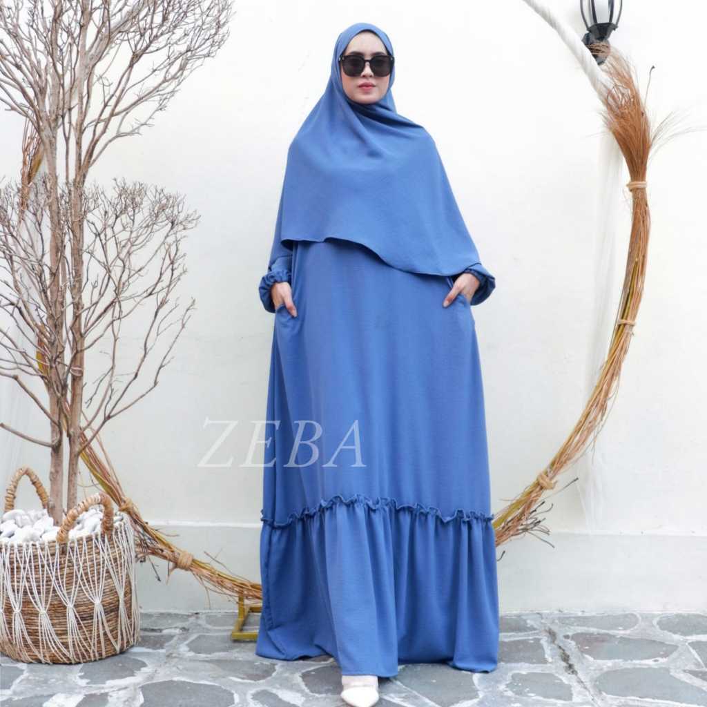 DIYANA Set Gamis Jilbab Jumbo LD 120 130 140 150 Bahan Crincle Premium Adem Mayung BB 70-150kg Syari