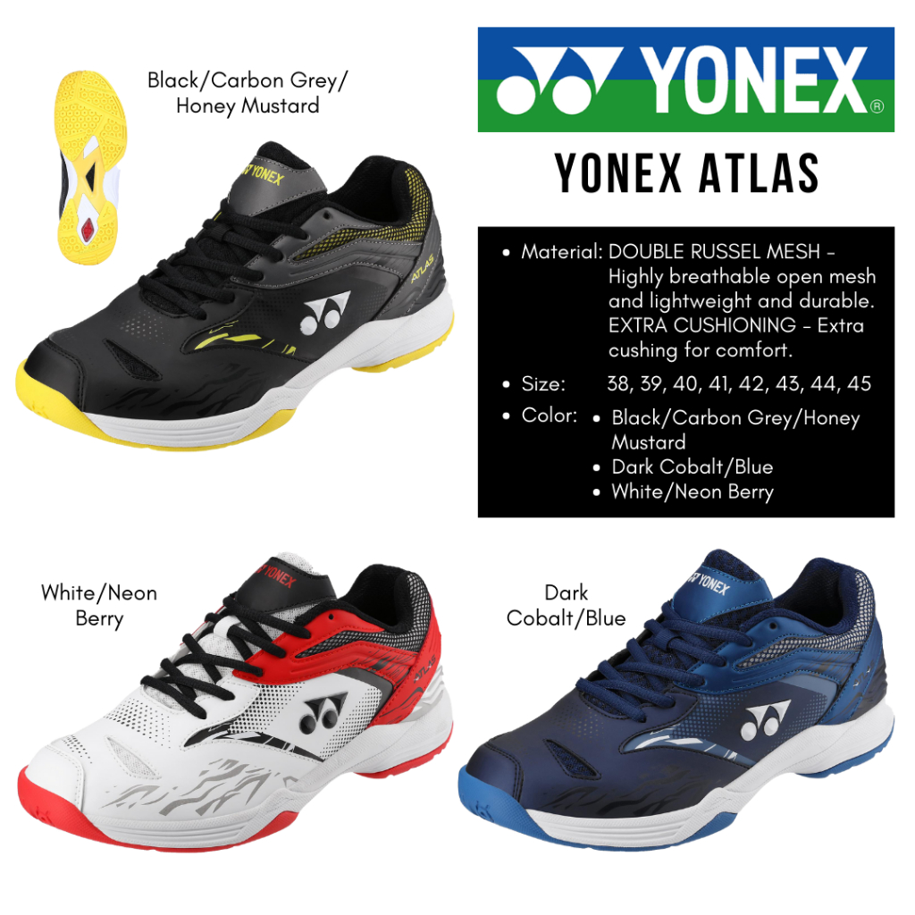 SEPATU BADMINTON YONEX ATLAS / SEPATU BULUTANGKIS YONEX ATLAS / YONEX ATLAS