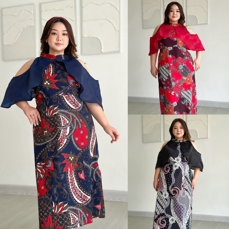 CHINTYA Dress Batik Bigsize | Dress Pesta Batik Jumbo