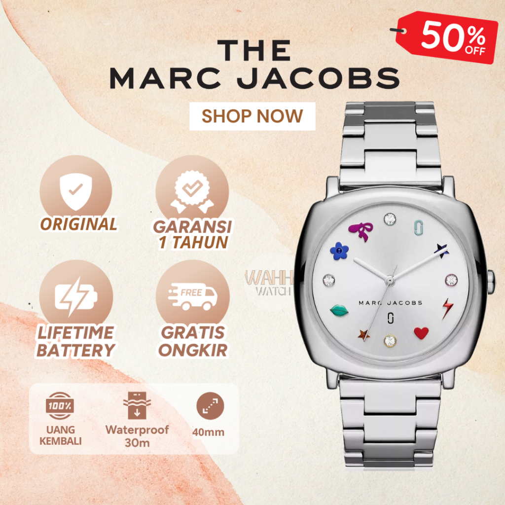 Jam Tangan Marc Jacobs Mandy MJ 3548 Ladies Silver Stainless Steel Original [BERGARANSI]