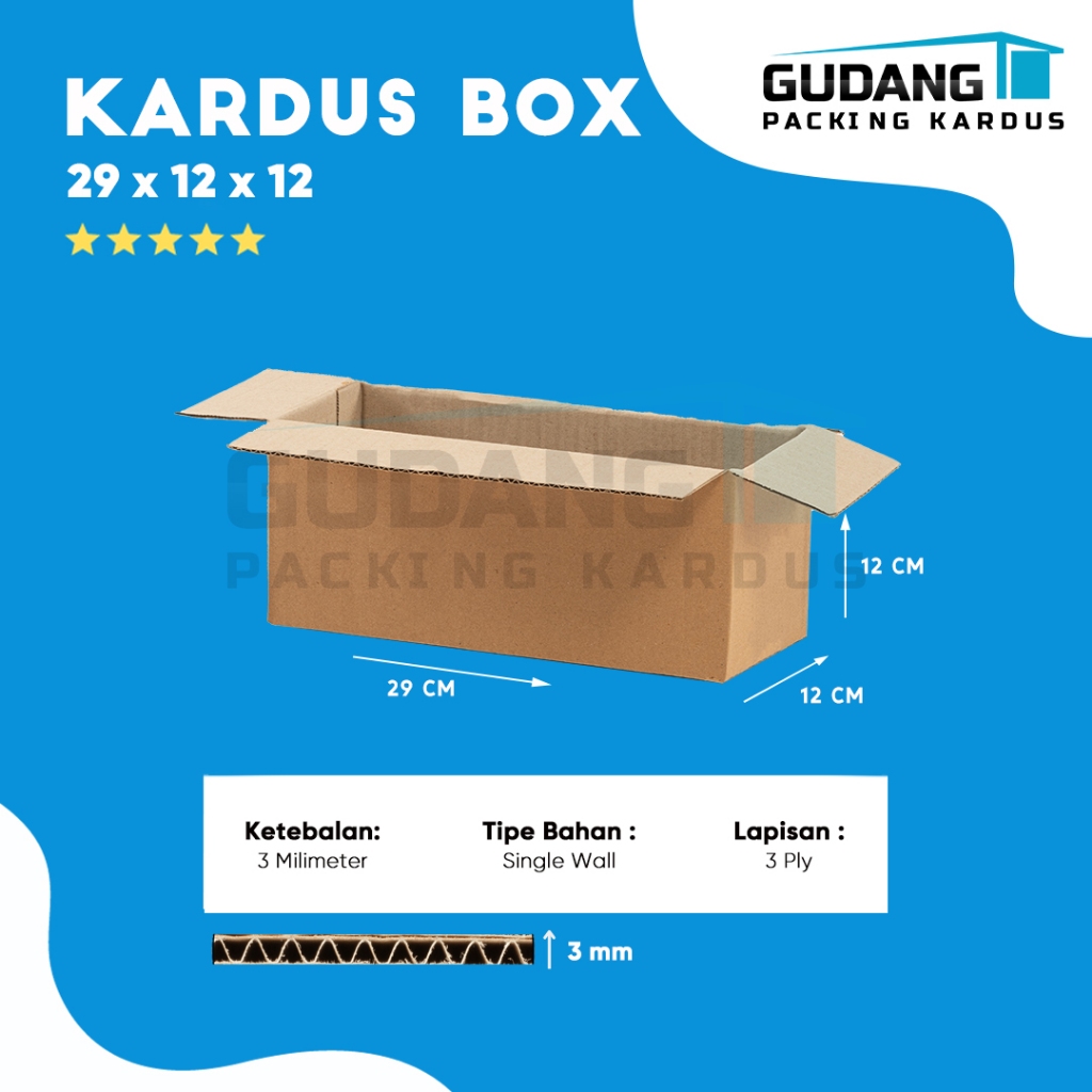 

Packing Kardus Karton Box Pindahan 29cm x 12cm x 12cm Box Polos