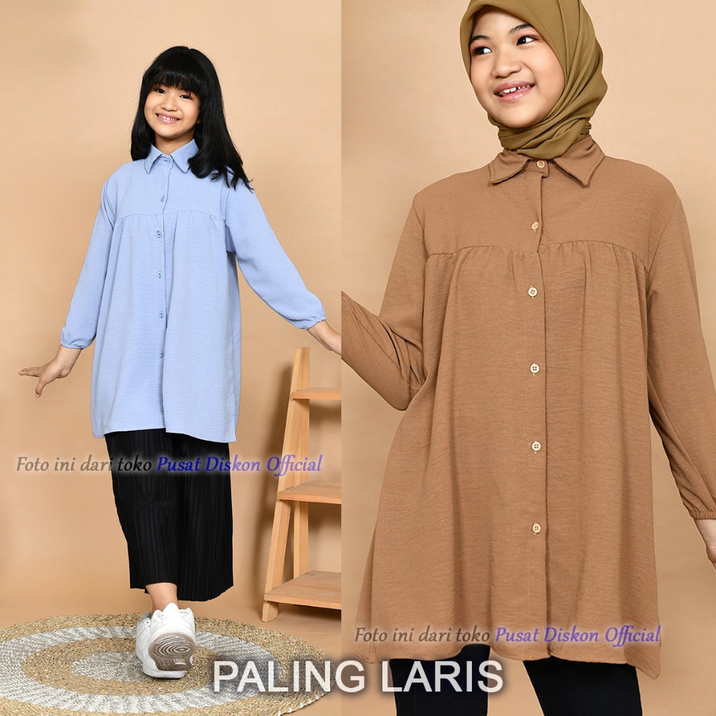 Tunik Anak Perempuan Remaja Muslim Usia 5-15 Tahun Halus Nyaman Jahitan Premium