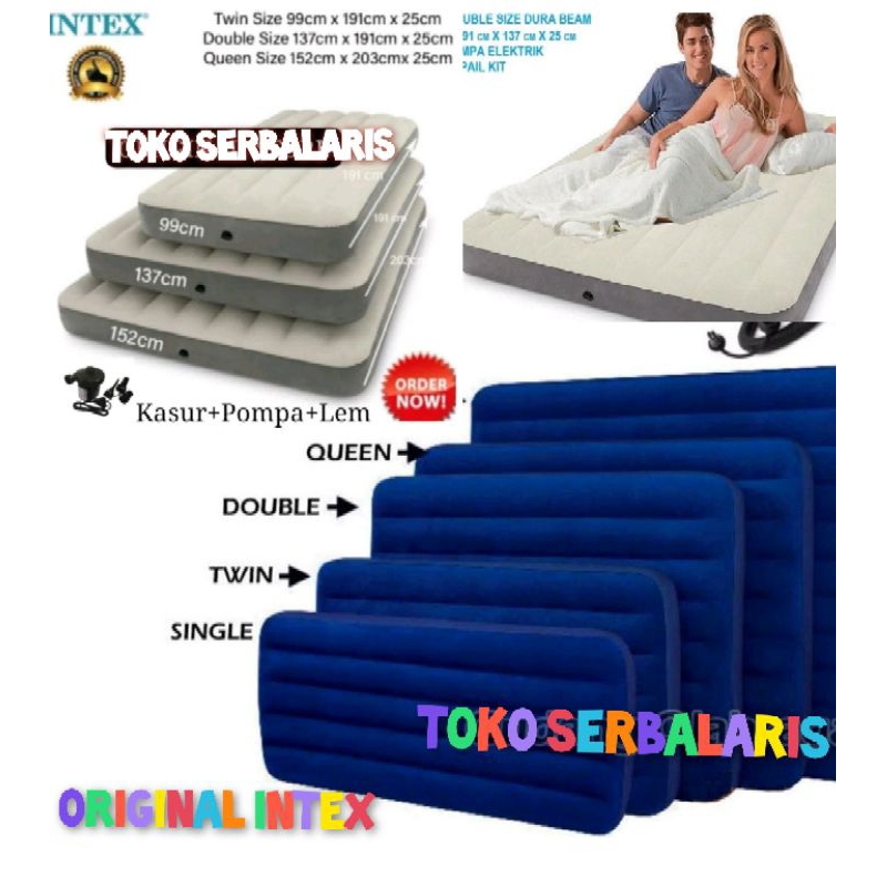 KASUR ANGIN INTEX ORIGINAL DURABEAM POMPA KASUR LEM KASUR UDARA