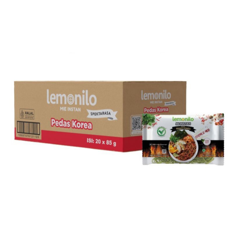 

Lemonilo Mie Instant Rasa Mie Goreng Pedas Korea (1 Dus 20pcs) - Mie Sehat Mie Instant Sehat - Mie Korea Pedas