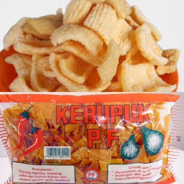 

KERUPUK PF KHAS MEDAN RASA BAWANG GURIH DIGORENG ENAK SEKALI / KERUPUK BAWANG PF 500G