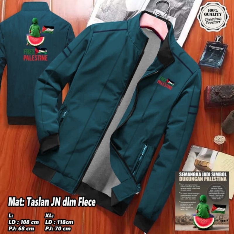 jaket parasut free palestine simbol semangka / jaket palestine / jaket pria wanita