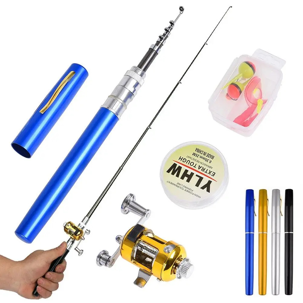 100CM Joran Kail Alat Pancing Pulpen Mini Fishing Rod Pen Portable