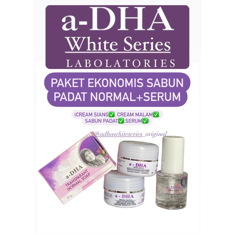 PAKET EKONOMIS NORMAL SABUN PADAT+SERUM ADHA WHITE SERIES ORIGINAL
