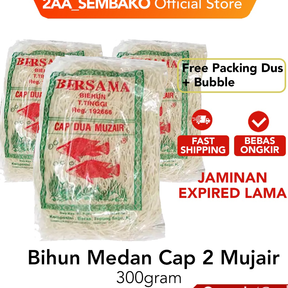 

TVCJ6643 Bihun Medan Cap Dua Mujair 300Gram 300 2 Mujair