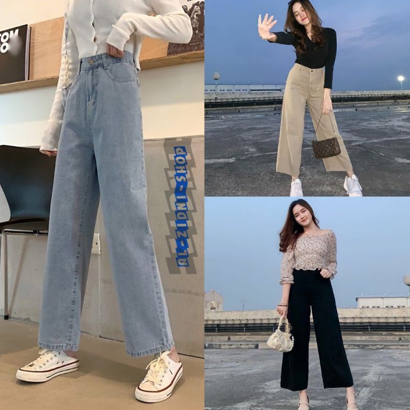 CELANA JEANS WANITA BAWAHAN HIGHWAIST //KULOT JEANS PUTIH//KULOT JEANS
