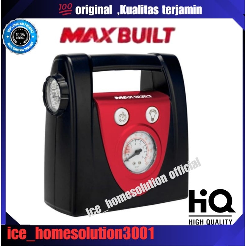 Maxbuilt Pompa Ban Dengan Light 10a Dc12v - Hitam/merah/pompa ban/pompa