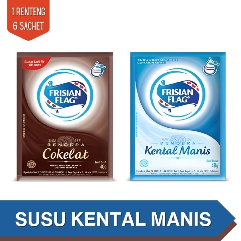 

Susu Kental Manis Frisian Flag 1 Renteng 6 Sachet 40g