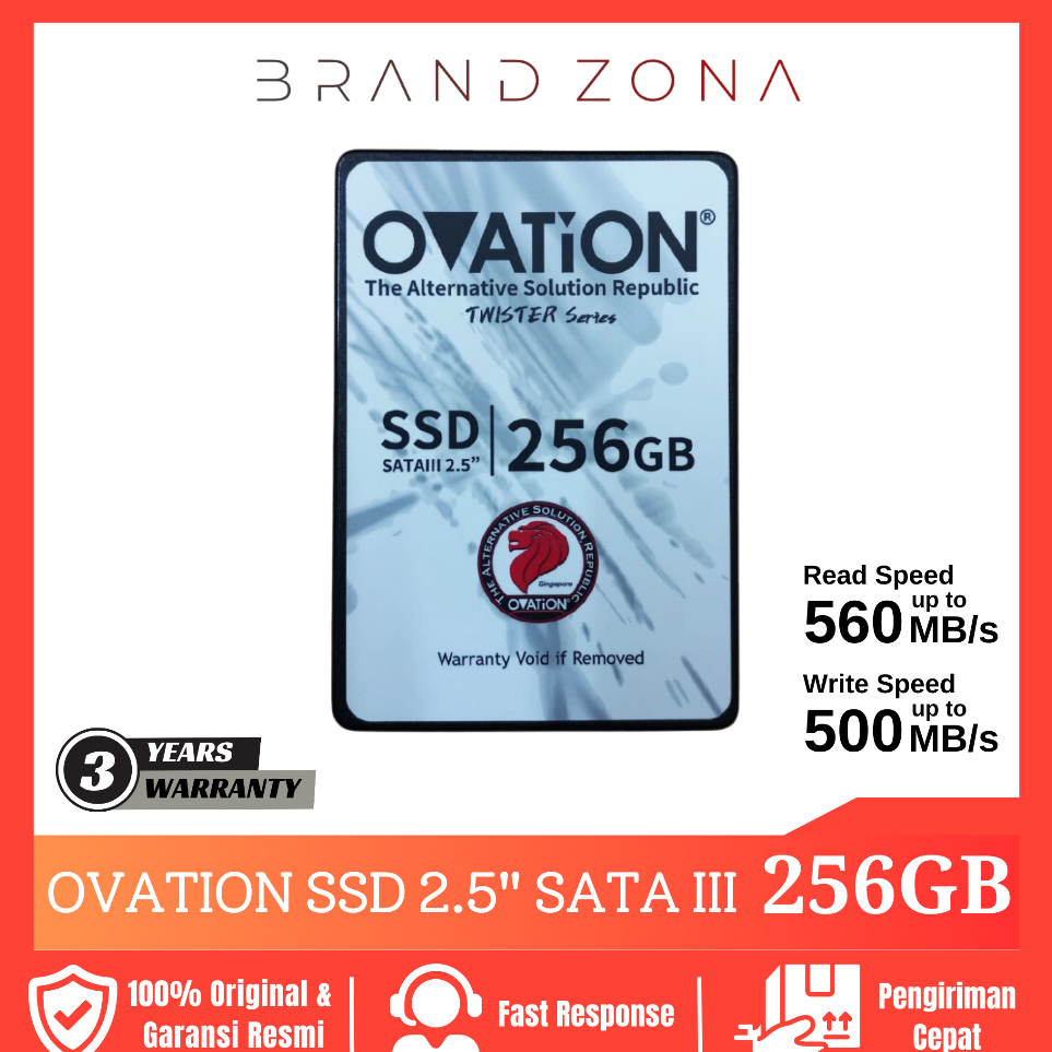 Harga Promo OVATION SSD 256GB 2.5" SATA3 Internal SSD SATA III 256 GB Garansi 3thn Comparable SSD 12