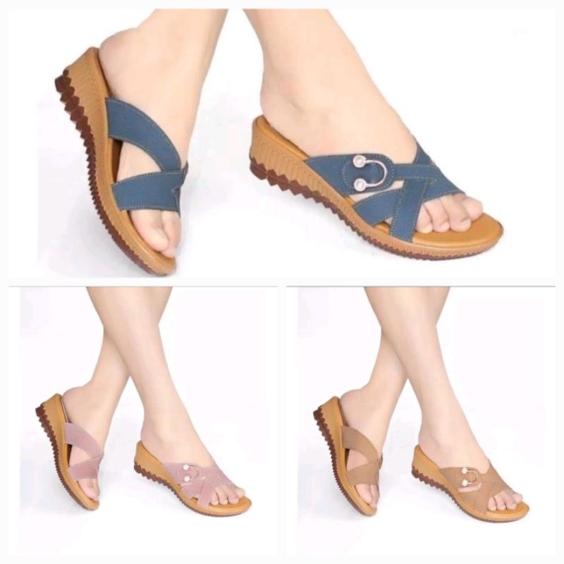 Sendal Wedges | Sandal Kondangan | Sandal Ibu-Ibu