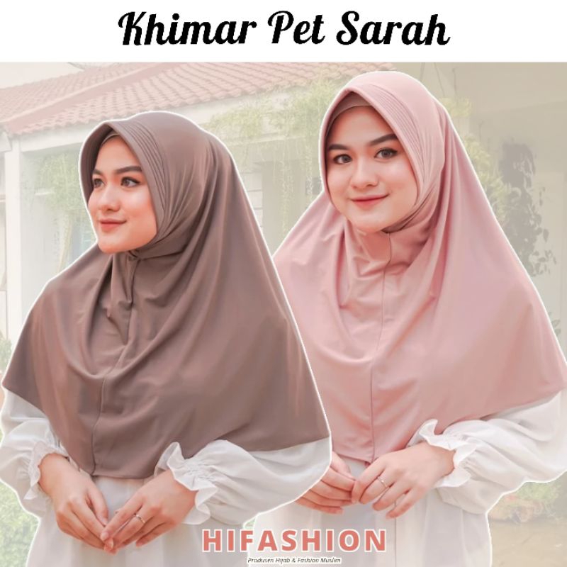 Bergo Pet Sarah / Khimar Pet Instan Jersey