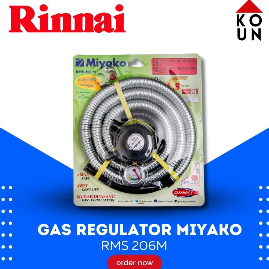 Promo Regulator + Selang Gas LPG Miyako RMS 206 M / RMS-206 M / RMS206M / RMS106M / RMS 206M / RMS-2