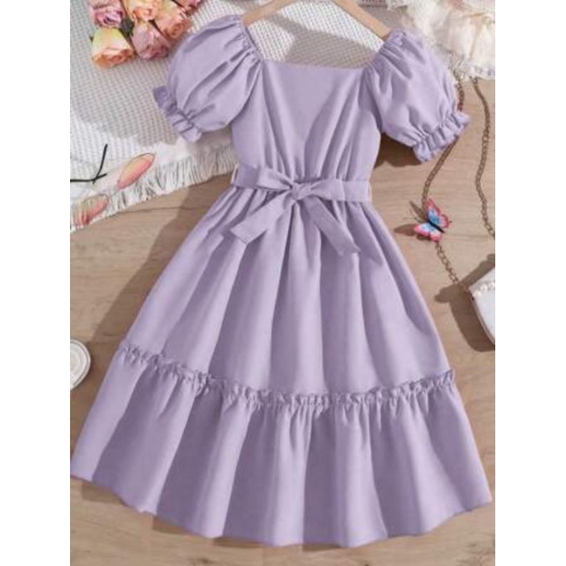 gaun anak tangan panjang/dres anak perempuan usia 3-12 tahun/atasan anak tangan pendek/dres terlaris