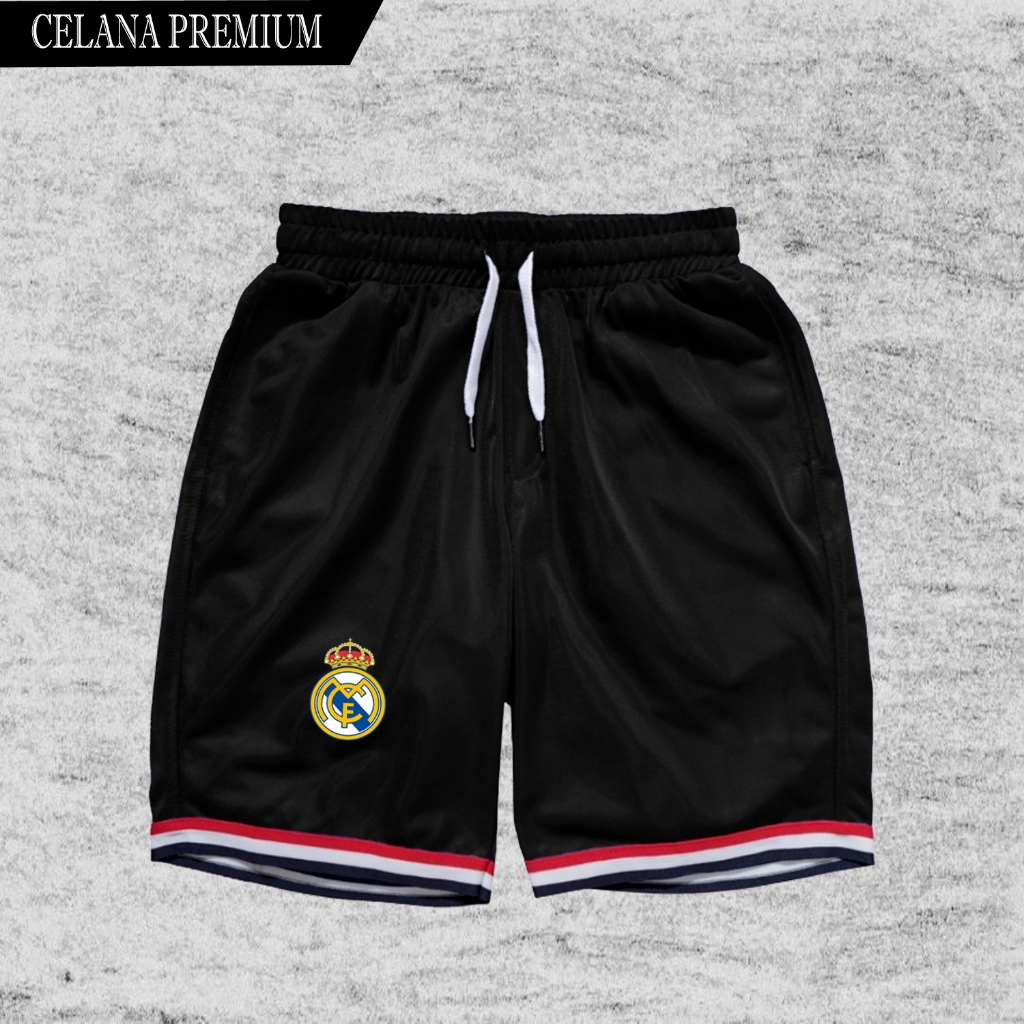 Celana Pendek Pria Bahan Katun Real Madrid/ Celana Pendek Pria Dewasa/ Celana Pendek Kain Barcelona/