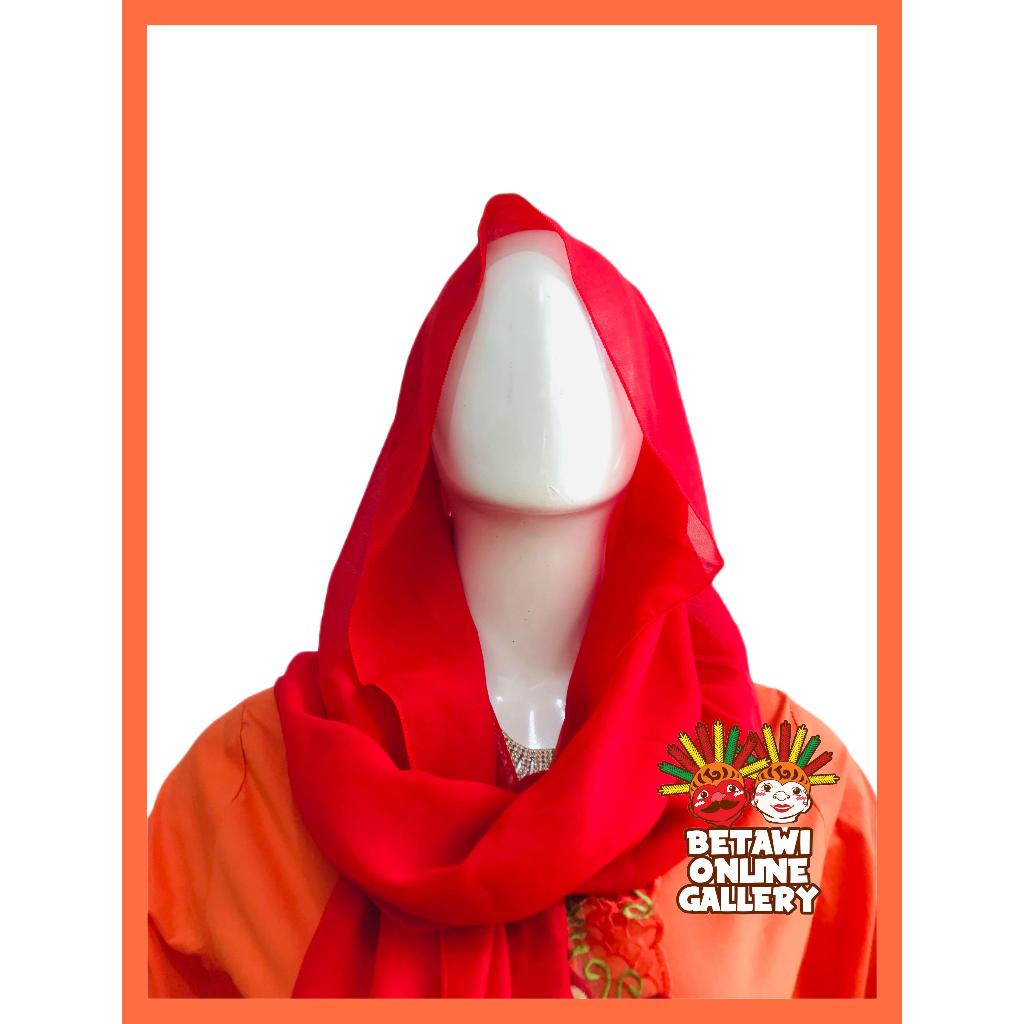 Kerudung Pasmina Encim / Kerudung Betawi / Selendang Betawi / Krudung encim Dewasa dan anak