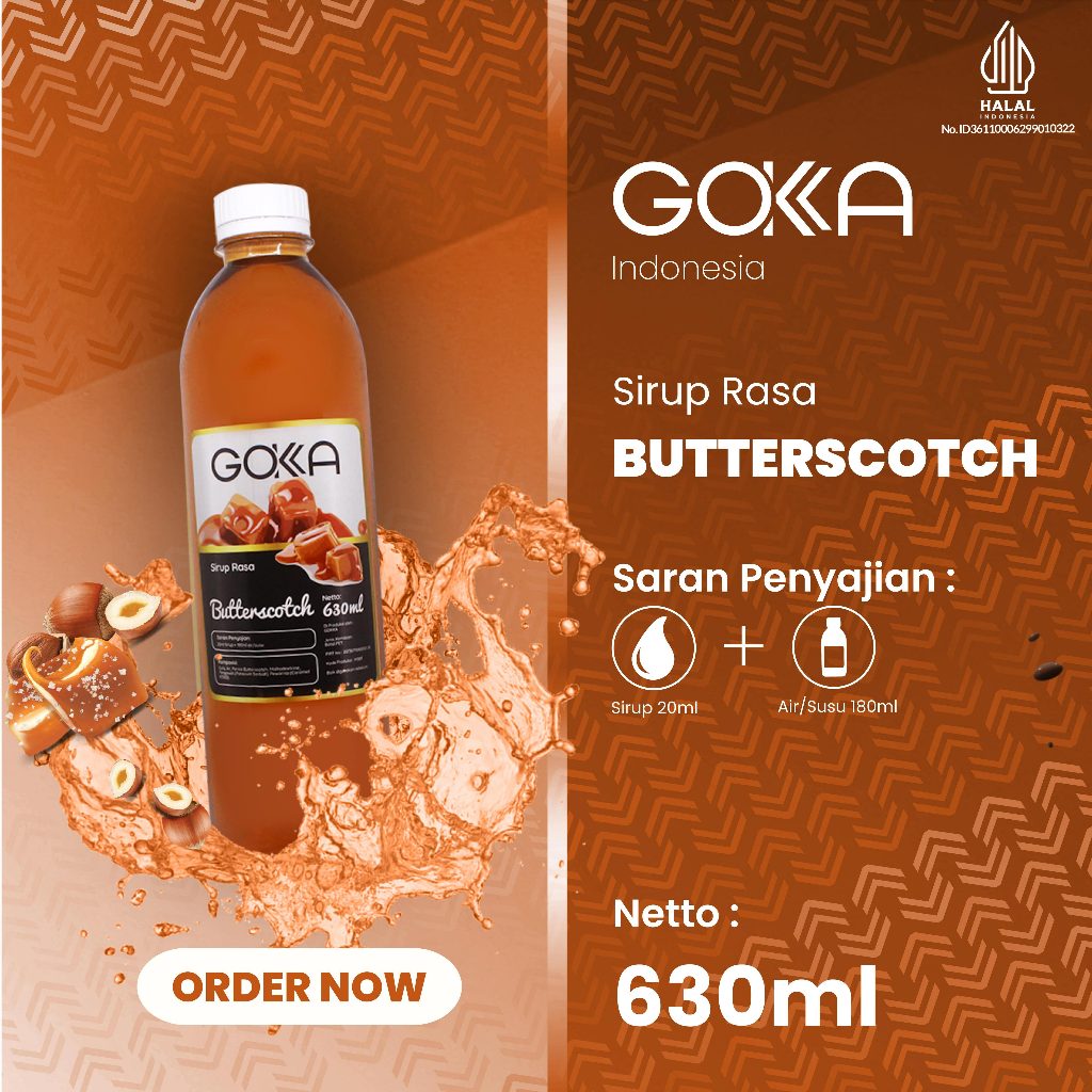 

Sirup Gokka Rasa Butterscotch / Minuman Syrup Butterscotch 630ml